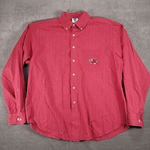USC Gamecocks Red Checked‎ Button Up Shirt NCAA Mens Size Large